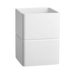 Kraftware Malibu Collection Resin Wastebasket, 8 Quart, Bright White